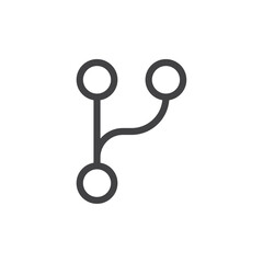 Code branch icon Thin outline art symbol