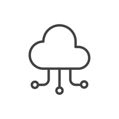 Data transfer icon Thin outline art symbol