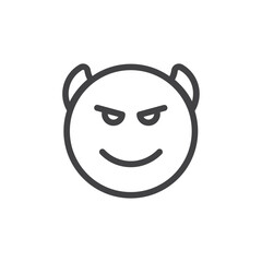 Devil Social media emoji icon Thin outline art symbol