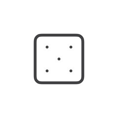 Dice icon Thin outline art symbol