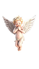 cupid angel for valentines day 3D render isolated with white highlights, png