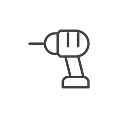 Drill machine icon Thin outline art symbol