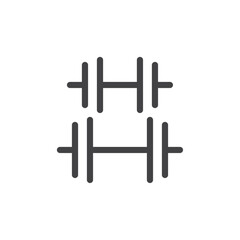 Dumbells icon Thin outline art symbol