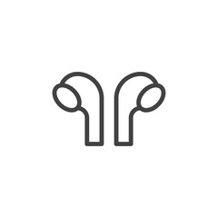 Earphones icon Thin outline art symbol
