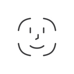 Face id icon Thin outline art symbol