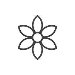 Obraz premium Flower icon Thin outline art symbol