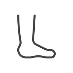 Foot icon Thin outline art symbol