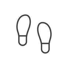 Footstep icon Thin outline art symbol