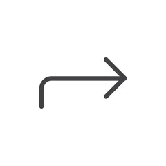 forward icon Thin outline art symbol