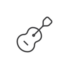 Guitar icon Thin outline art symbol