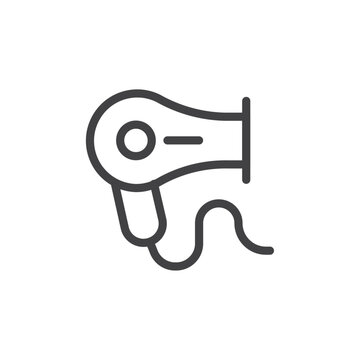 recommend clip art: Hair dryer icon Thin outline art symbol