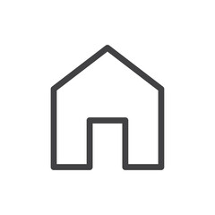 Home icon Thin outline art symbol