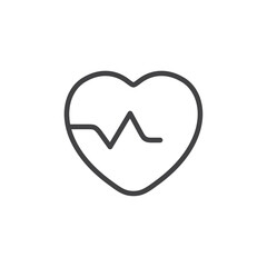 Heartbeat icon Thin outline art symbol