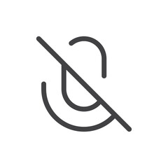 Mic icon Thin outline art symbol