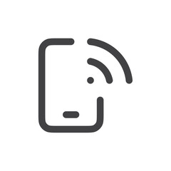 Mobile signal icon Thin outline art symbol