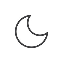 Moon icon Thin outline art symbol