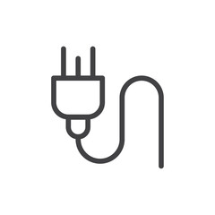 Plug icon Thin outline art symbol