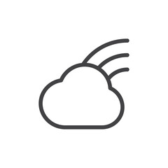 Rainbow cloud Thin outline art symbol