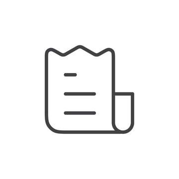 recommend clip art: Reciept icon Thin outline art symbol