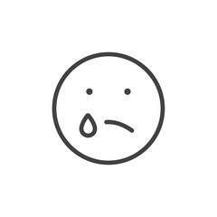 Sad icon Thin outline art symbol