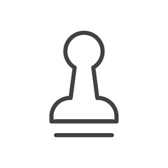 Stamp icon Thin outline art symbol