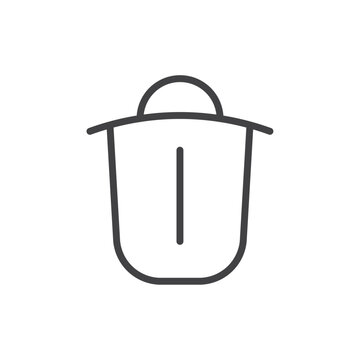 recommend clip art: Trash icon Thin outline art symbol