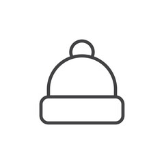 Winter hat icon Thin outline art symbol