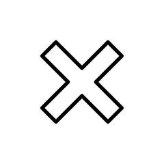 wrong icon Thin outline art symbol