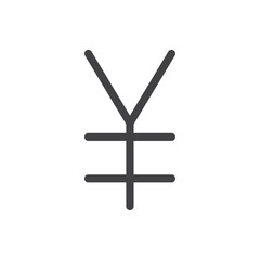 Obraz premium Yen icon Thin outline art symbol