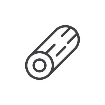 recommend clip art: Wood log icon Thin outline art symbol