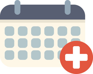 Calendar icon showing the adding of an event using a plus sign