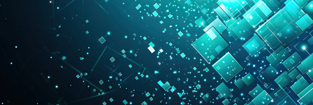 Turquoise Tech School: A cool turquoise hue dominates this high-tech school abstract background, evoking feelings of calm and oceanic depths.