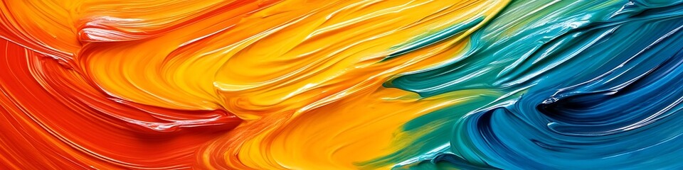 A vibrant, abstract paint splatter pattern with a smooth area for text