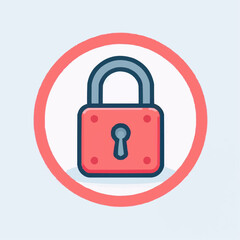 red padlock icon on white background 