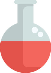 Round bottom flask with a red chemical solution bubbling inside, perfect for representing chemistry experiments