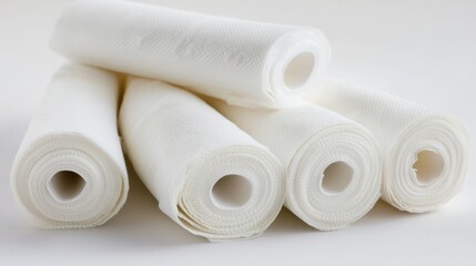 Sterile bandage rolls isolated on white