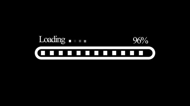 Loading icon animation with black color background . Loading bar and percentage Futuristic progress loading bar 0-100 percent.