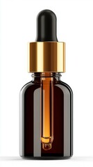 Fototapeta premium Glass dropper bottle serum isolated on white background