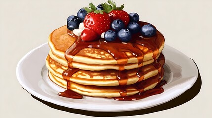 pancakes with berries
