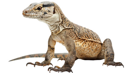 Naklejka premium A lizard is standing on a white background