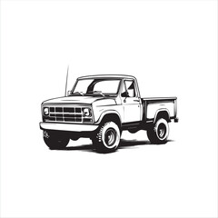 truck with trailer, car, truck, old, vehicle, vintage, auto, pickup, transportation, retro, classic, automobile, antique, model, transport, toy, 4x4, wheel, isolated, red, vector, off-road, road, rust