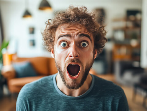 Extremely Happy Man with Open Mouth