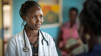 Naklejka premium Female Doctor Reassuring Patient