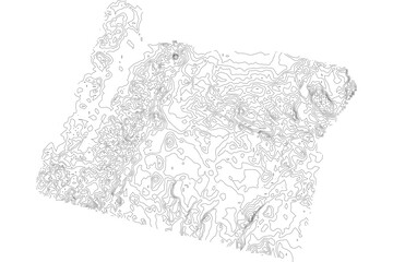 Oregon 1-bit contour map topography. Detailed elevation terrain lines in minimalist black and white vector graphic style. Scalable SVG file for cartography, GIS visualization, graphic design