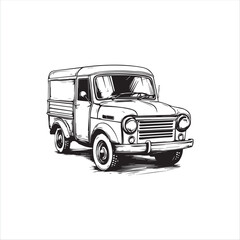 Art & truck with trailer