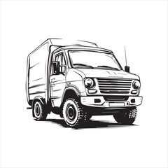 Art & truck with trailer