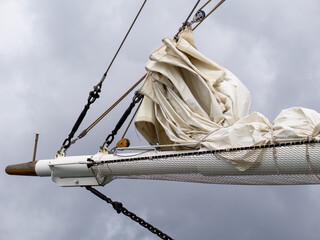 detail of tall ship in the harbour of la spezia