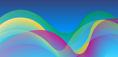 Colorful Abstract Wave Design with Gradient Curves