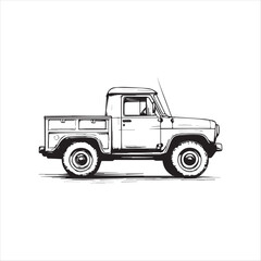 Art & truck with trailer