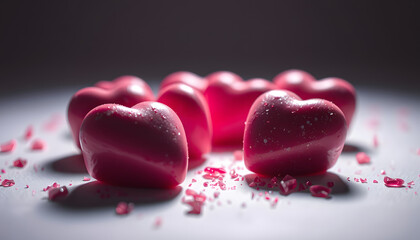 Fototapeta premium heart candies isolated with white highlights, png